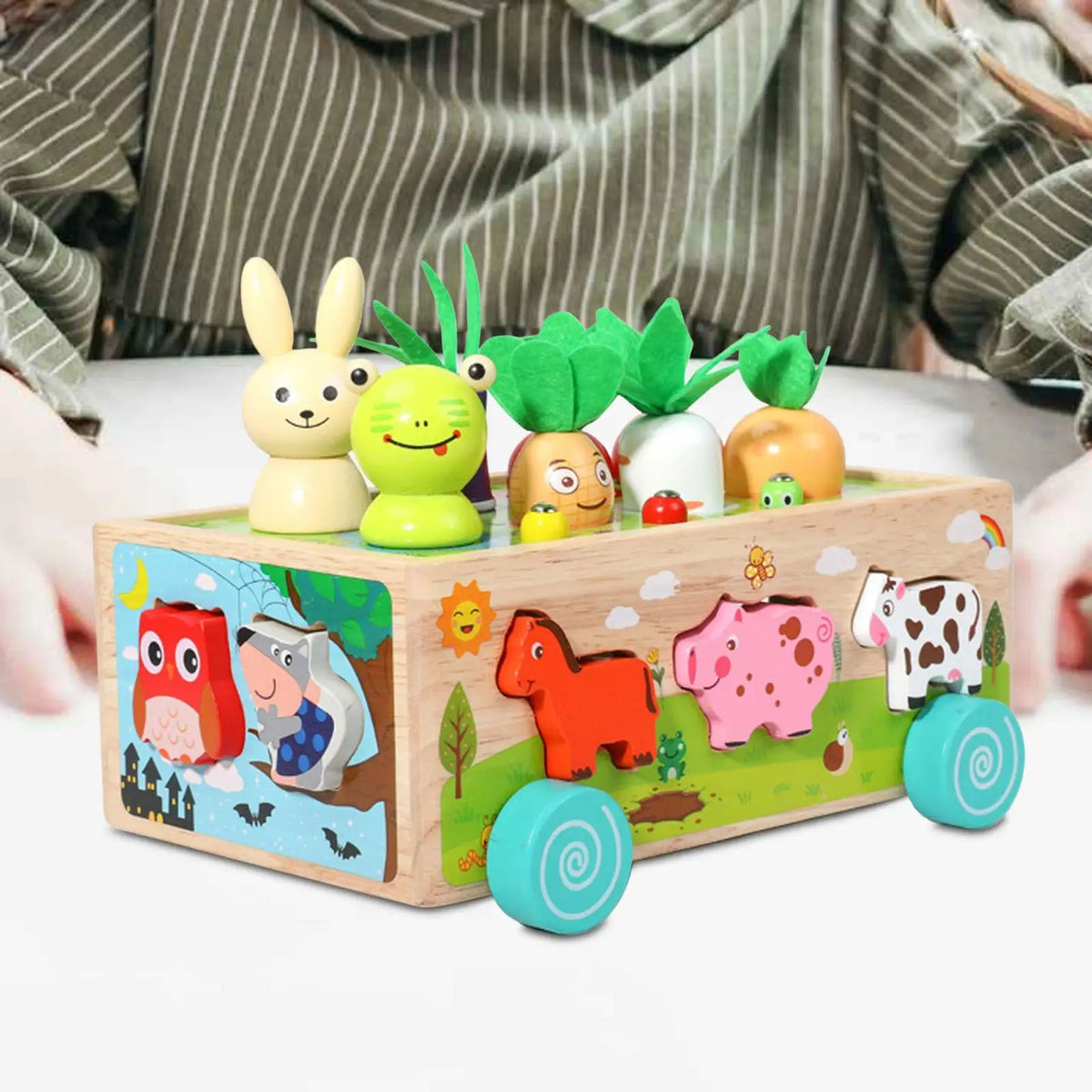 Montessori Wooden Toy Carrot Harvest Game for Preschool