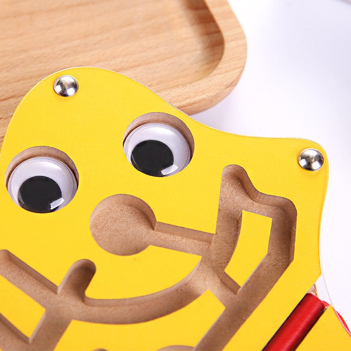 Wooden Magnetic Maze Toy for Fine Motor Skill Play