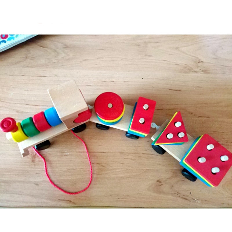 Montessori Wooden Train for Shape Learning and Play
