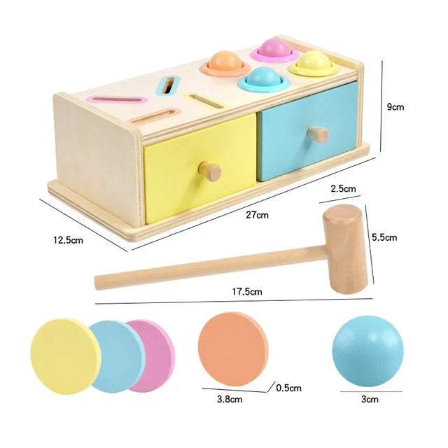Montessori Wooden Busy Box for Fine Motor Skill Play