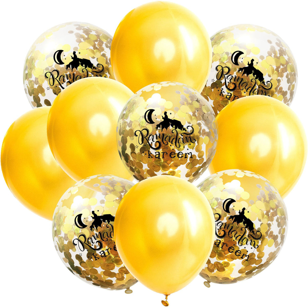 Ramadan Kareem Balloon Set With Confetti Sparkle Decor