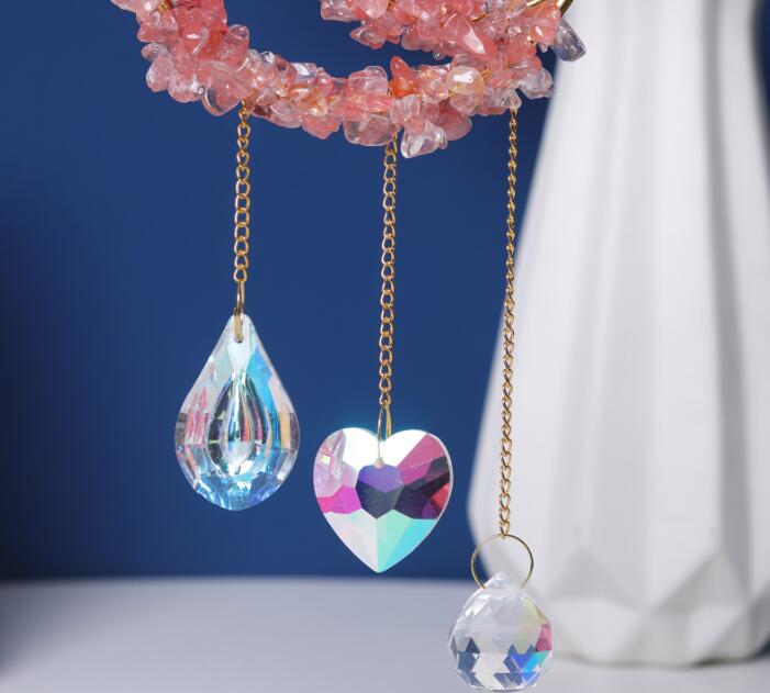 Crystal Sun Moon Window Hanging Decor for Colorful Sparkle
