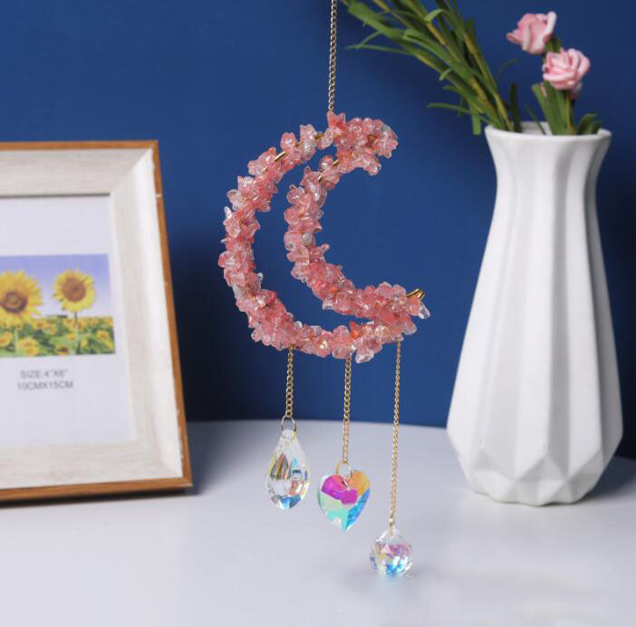 Crystal Sun Moon Window Hanging Decor for Colorful Sparkle