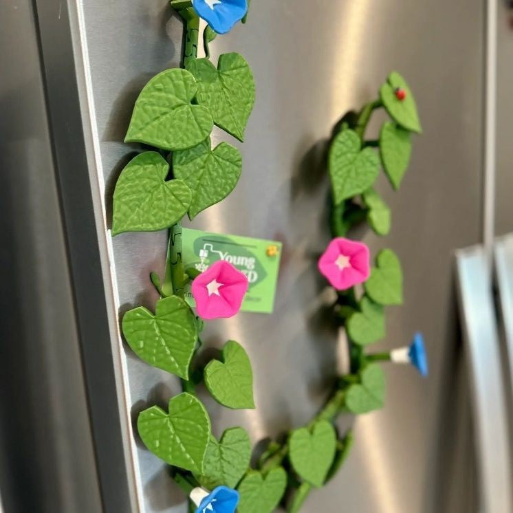3D Morning Glory Refrigerator Magnet Vine Kitchen Decor