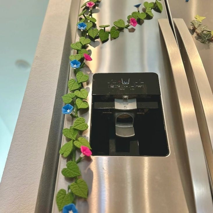 3D Morning Glory Refrigerator Magnet Vine Kitchen Decor