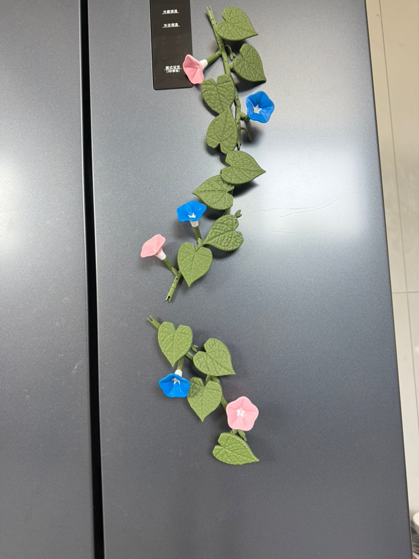 3D Morning Glory Refrigerator Magnet Vine Kitchen Decor