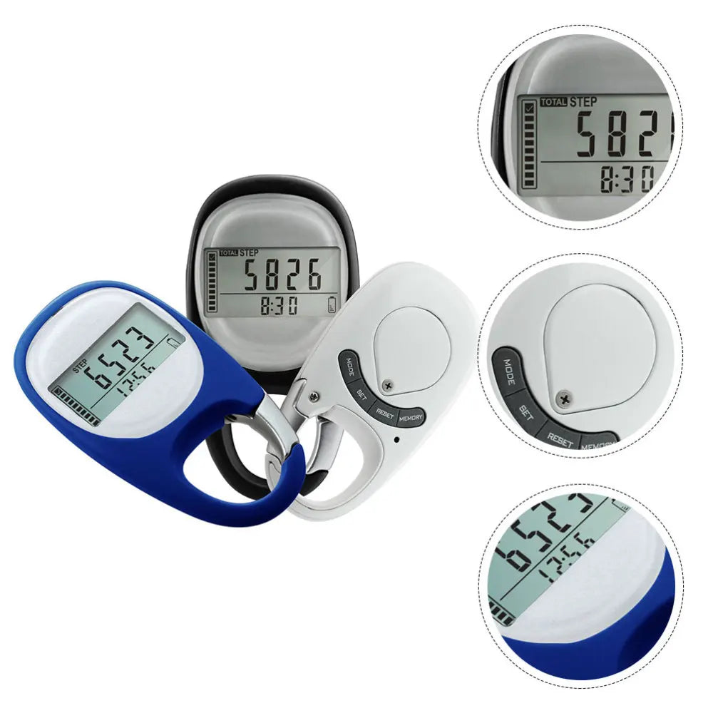 Clip-On Step Counter Pedometer with Big LCD Display