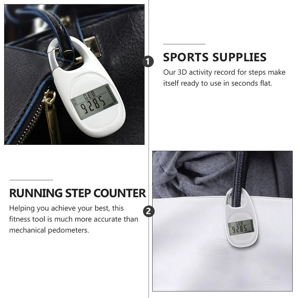 Clip-On Step Counter Pedometer with Big LCD Display