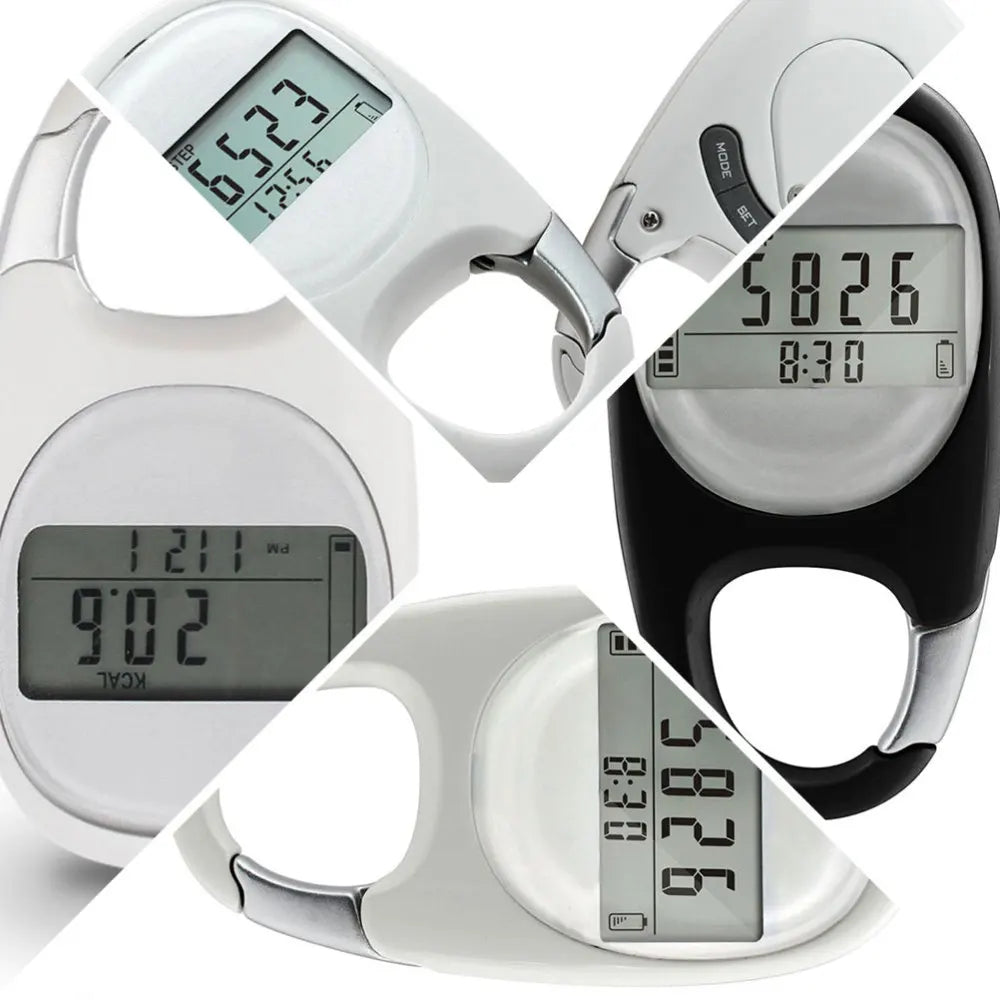 Clip-On Step Counter Pedometer with Big LCD Display