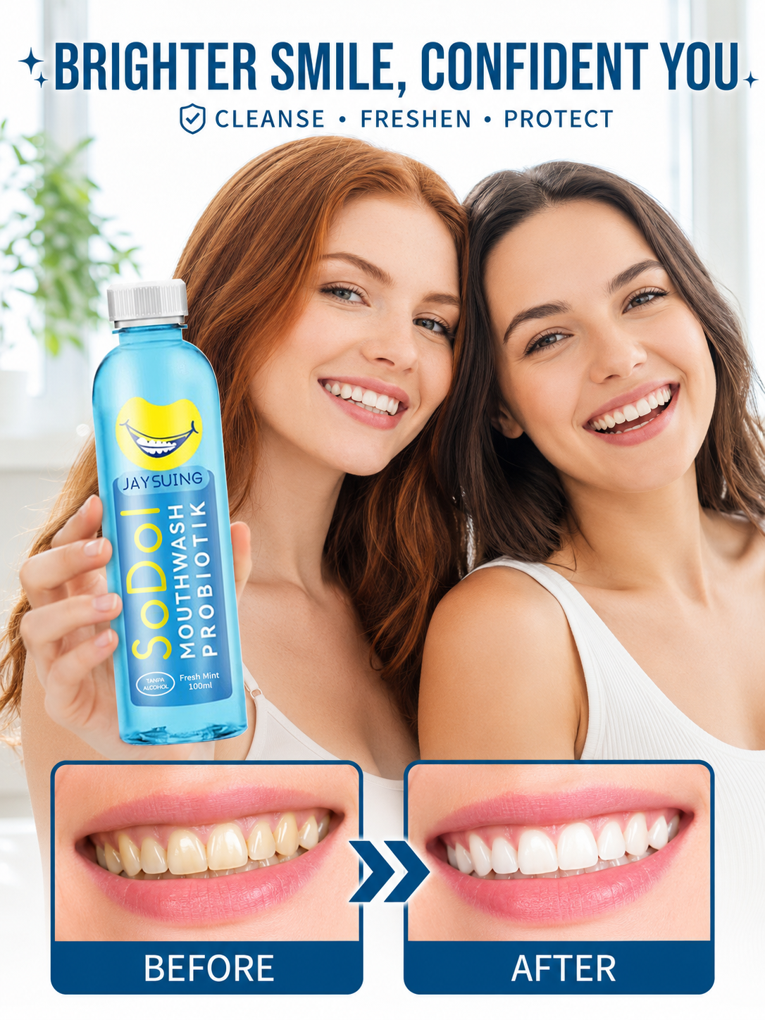 Mouthwash Removes Stains & Freshens Breath — Alcohol-Free