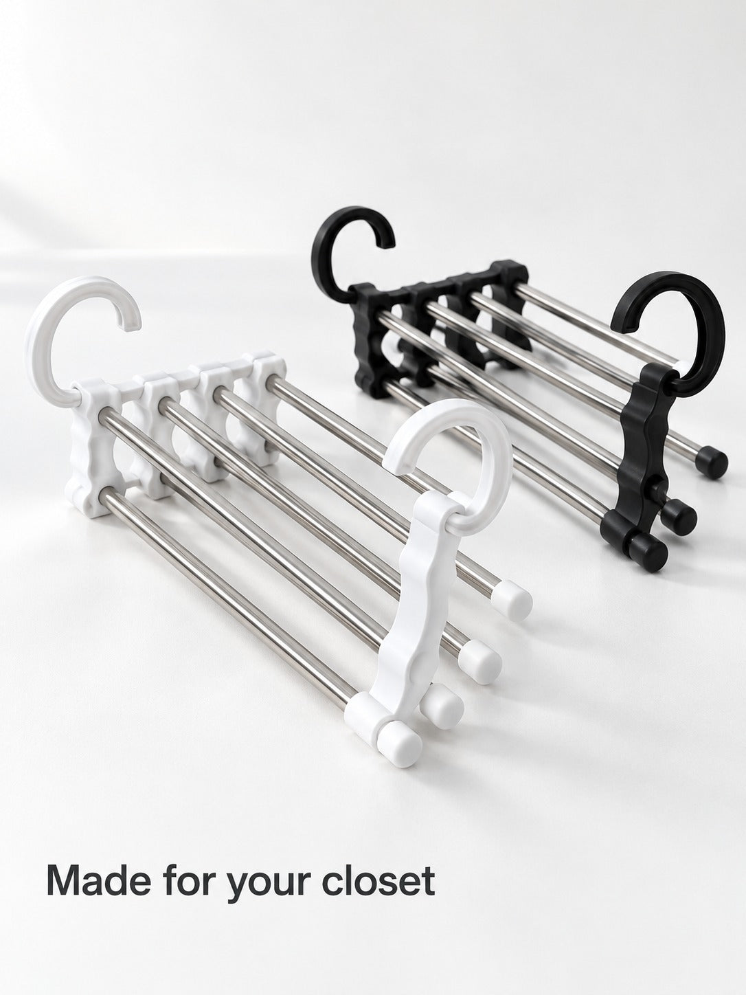 Multi-Bar Pants Rack for Closet: Hangs 5 Pairs Neatly