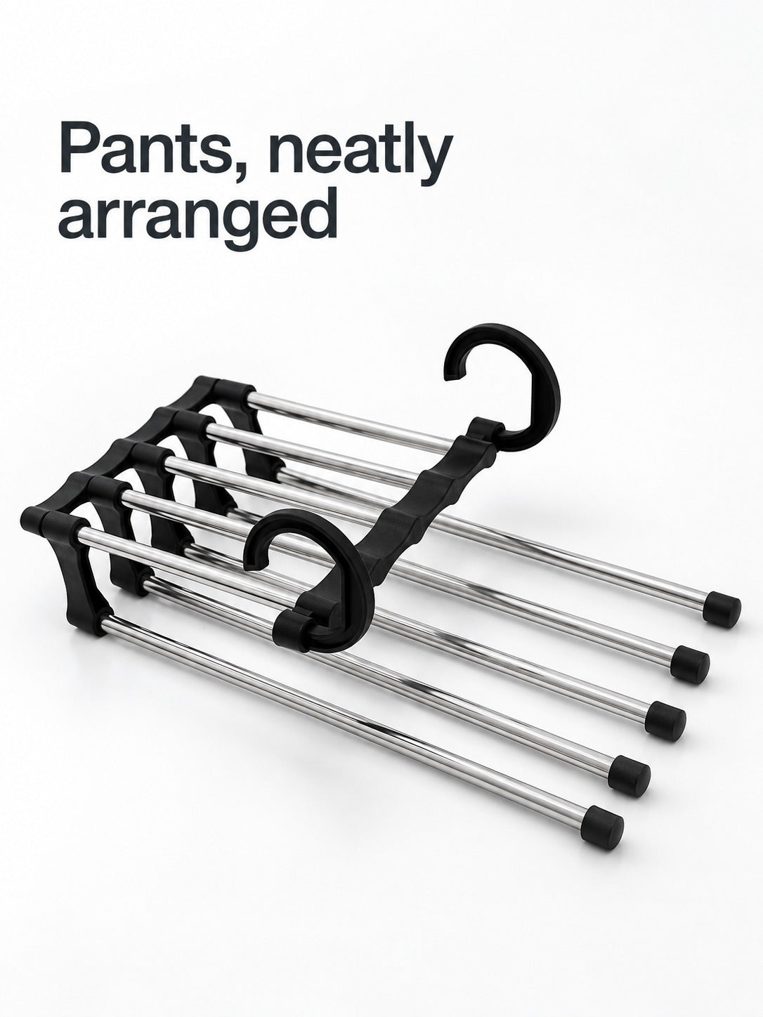 Multi-Bar Pants Rack for Closet: Hangs 5 Pairs Neatly