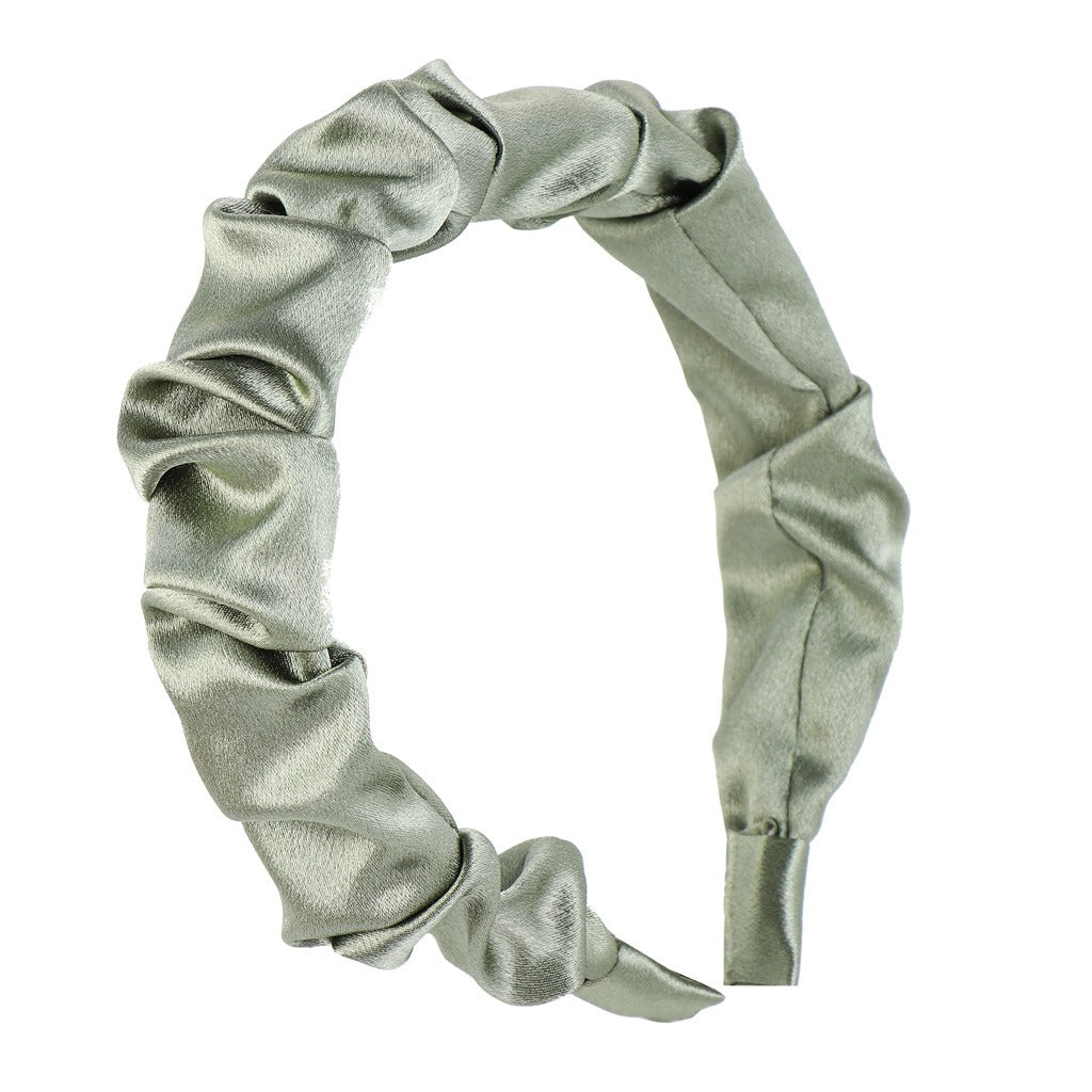 Retro Pleated Satin Hair Headband for Everyday Styling