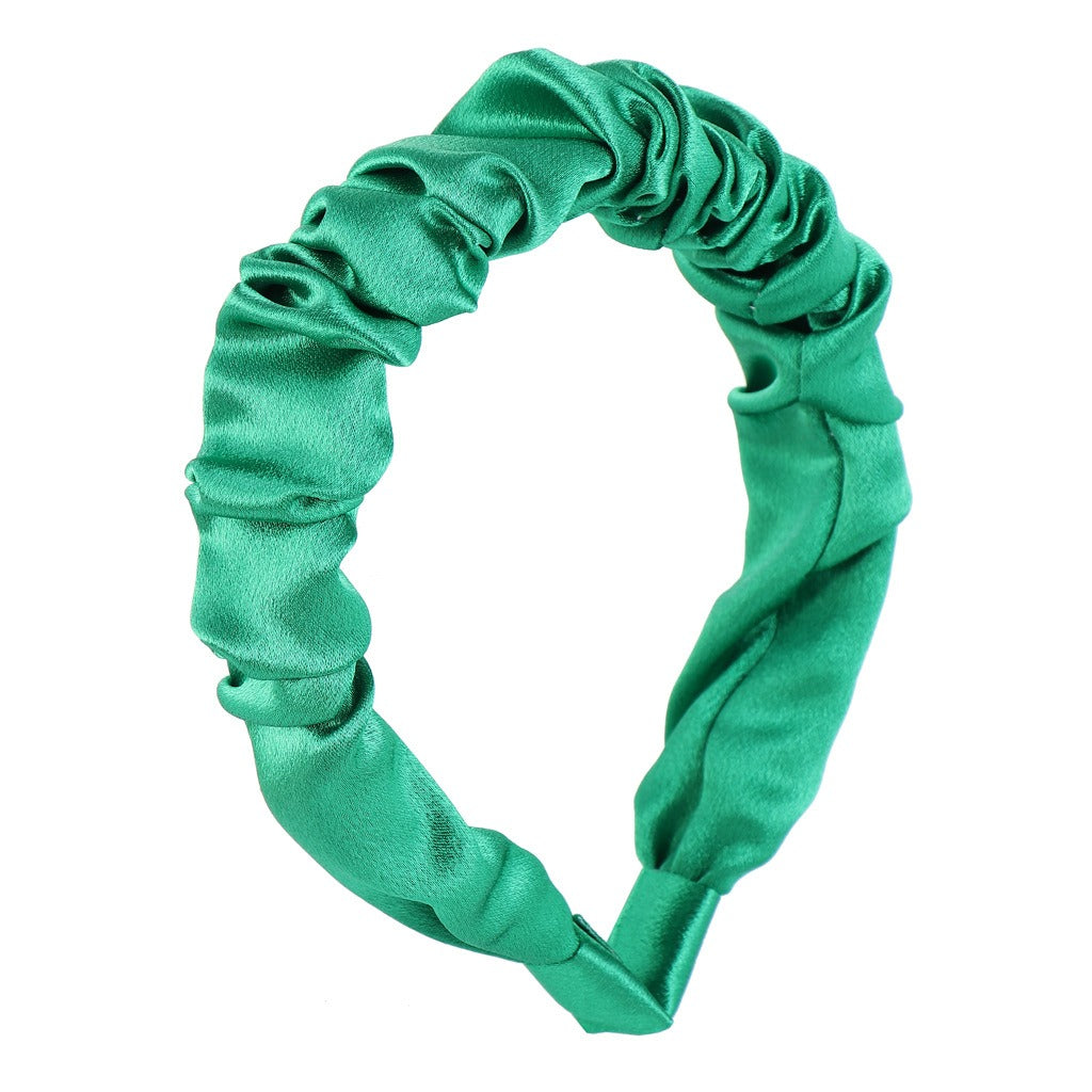 Retro Pleated Satin Hair Headband for Everyday Styling