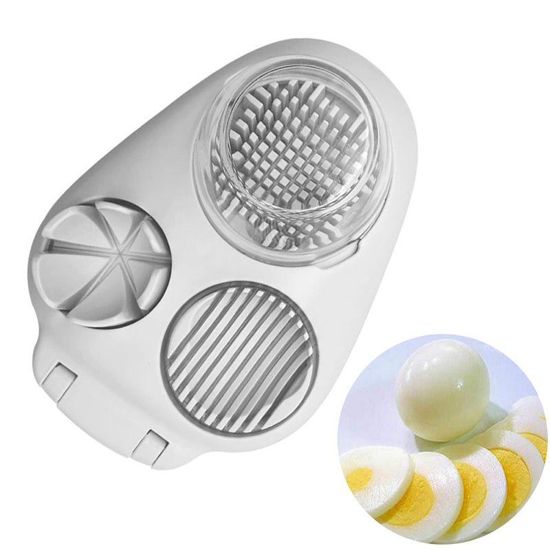 Egg Slicer 3-in-1: Cut Eggs into Wedges, Slices, Dice