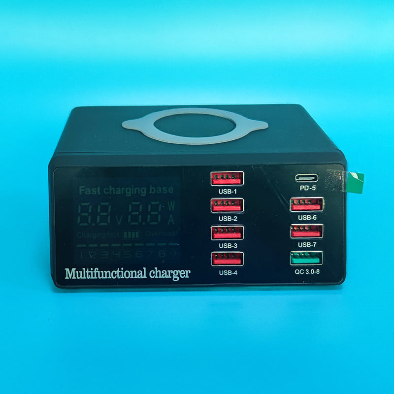 Multi-Port Desktop Charging Station with Wireless Pad