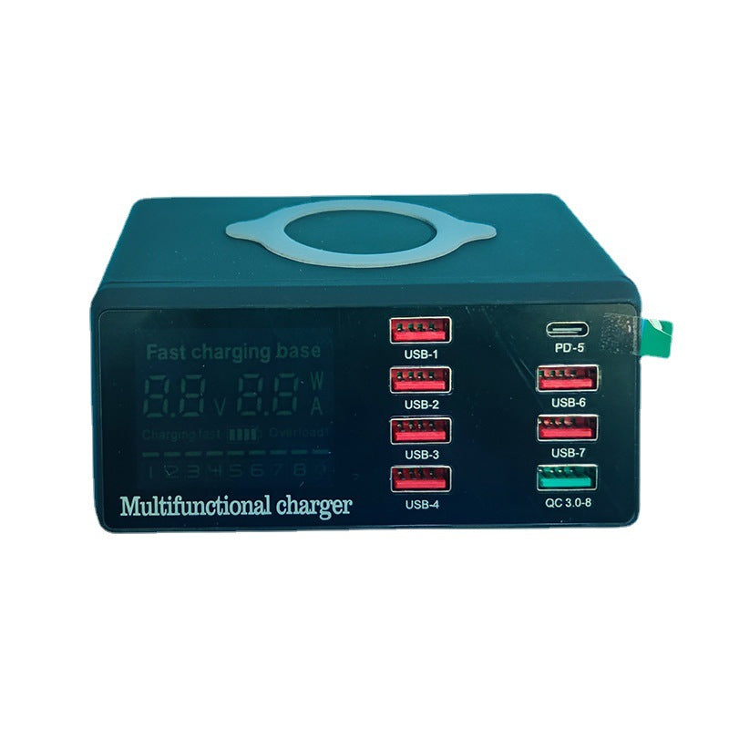 Multi-Port Desktop Charging Station with Wireless Pad
