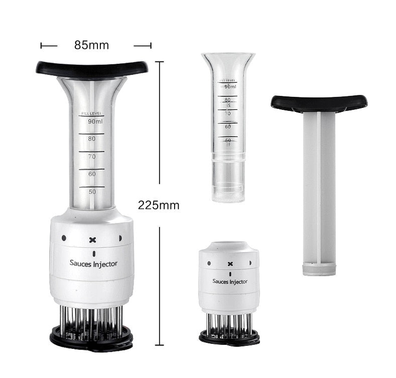 Meat Tenderizer Needle with 90ml Marinade Injector