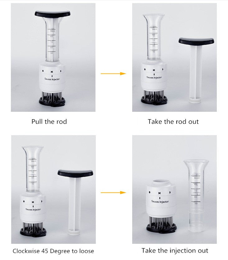 Meat Tenderizer Needle with 90ml Marinade Injector