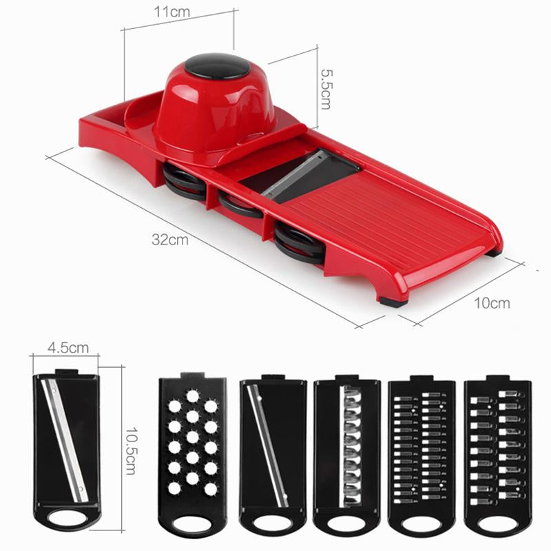 Vegetable Slicer With 6 Blades: Slice, Julienne, Grate