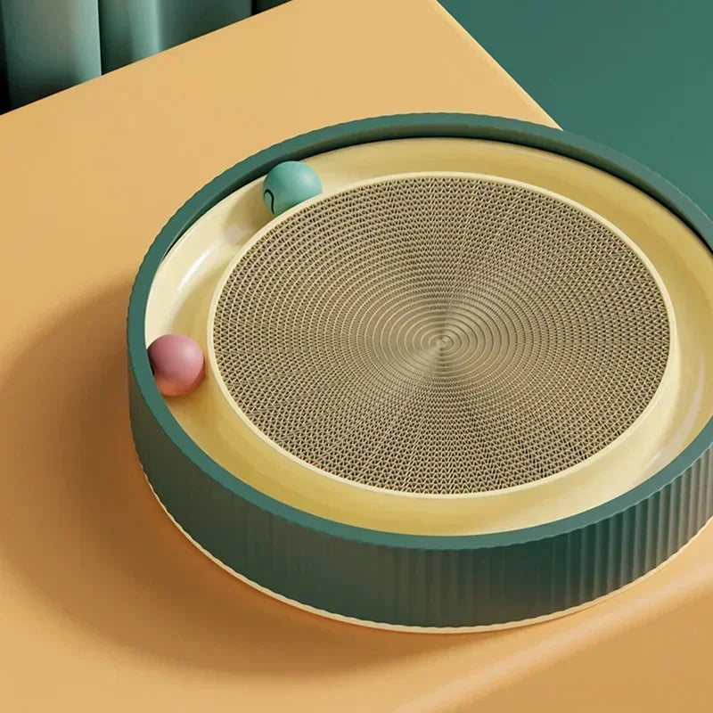 Round Cat Scratcher, Toy & Lounging Nest for Indoor Cats