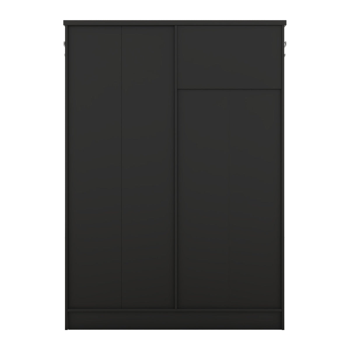 Modern Black Hall Tree with Shoe Bench and Coat Hooks