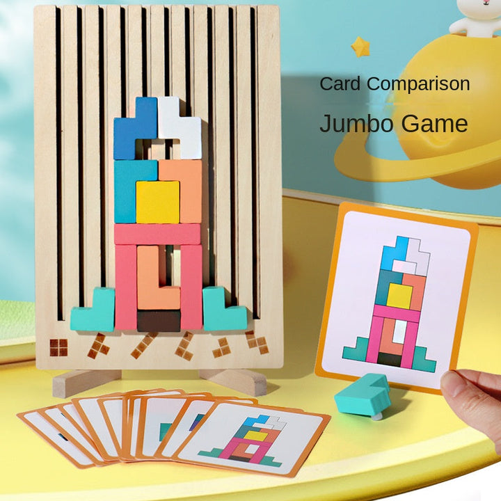 Wooden Tetris Puzzle Toy for Kids' Spatial Thinking
