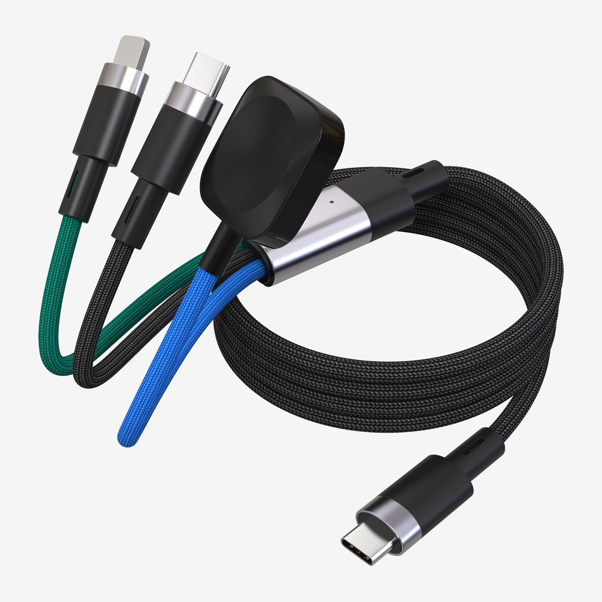 Multi-Head USB-C Charging Cable PD60W for Phone and Watch