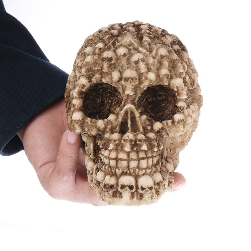 Multi-Head Skull Ornament Gothic Halloween Centerpiece