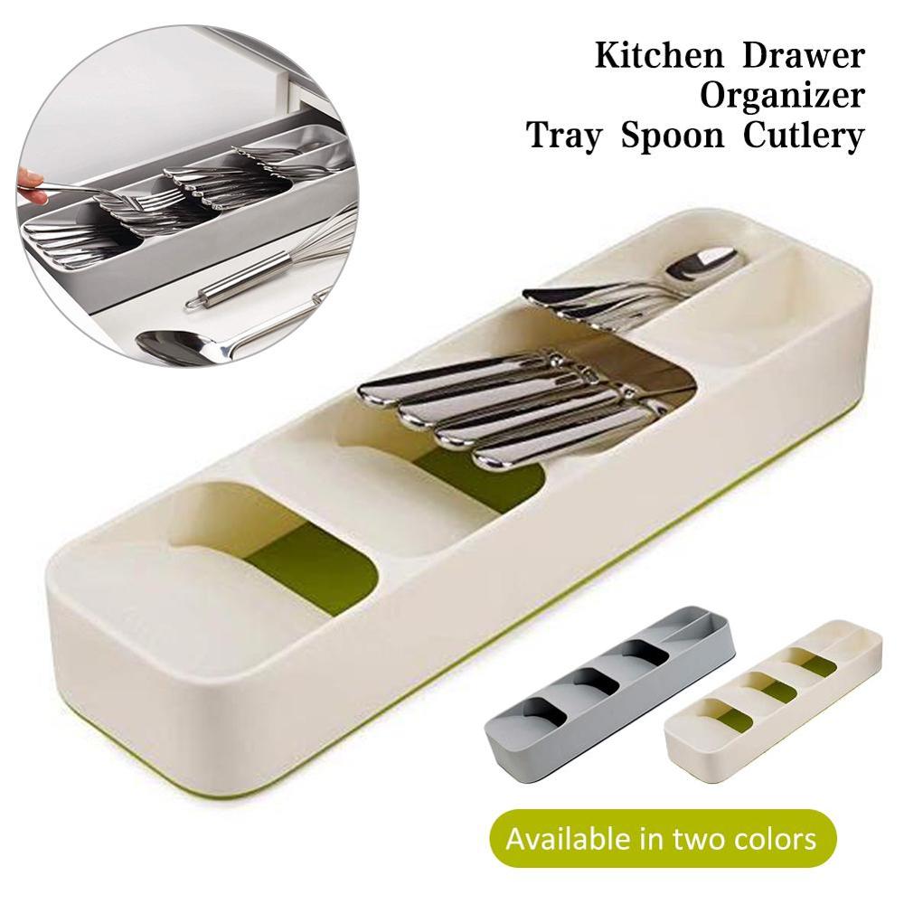 Cutlery Drawer Organizer Tray with Multi-Slot Storage