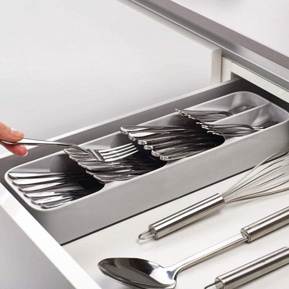 Cutlery Drawer Organizer Tray with Multi-Slot Storage