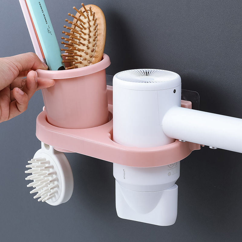 Wall Mounted Hair Dryer Holder Bathroom Storage Rack