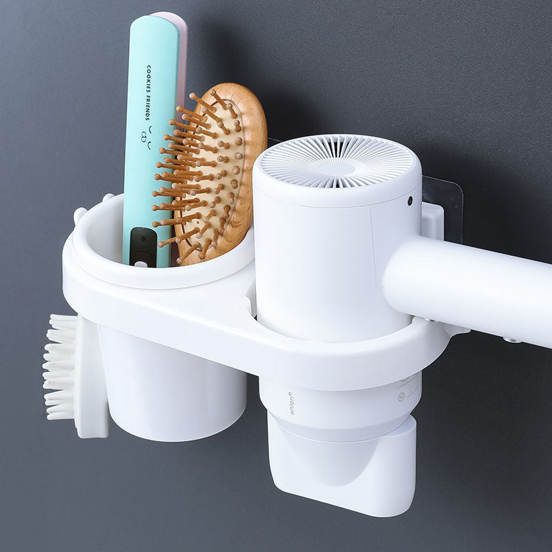 Wall Mounted Hair Dryer Holder Bathroom Storage Rack