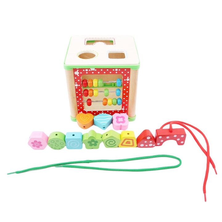 Wooden Montessori Activity Cube for Hands-On Learning