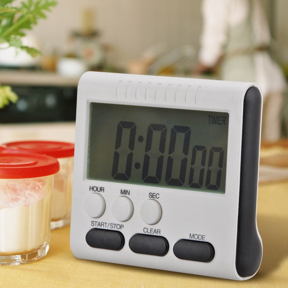 Digital Kitchen Timer with Loud Alarm and Big LCD Display