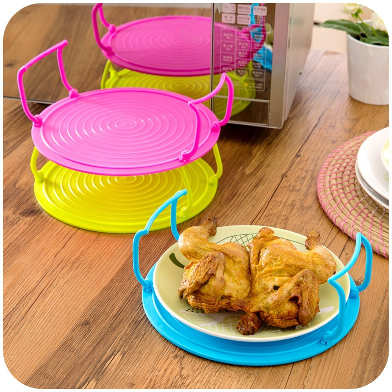 Microwave Stackable Shelf Rack for Heating Two Dishes