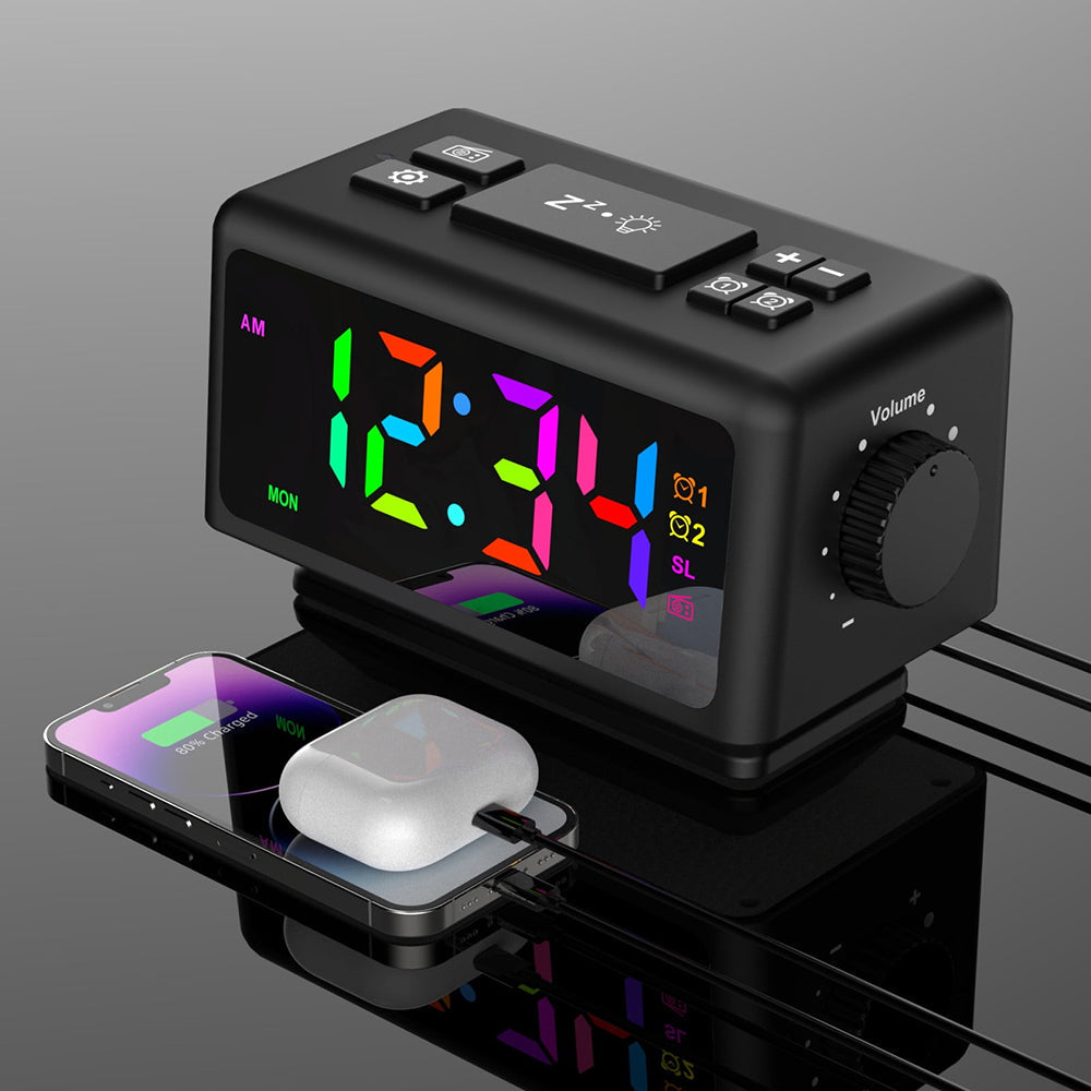 Alarm Clock with Light — Dual Alarms and FM Radio