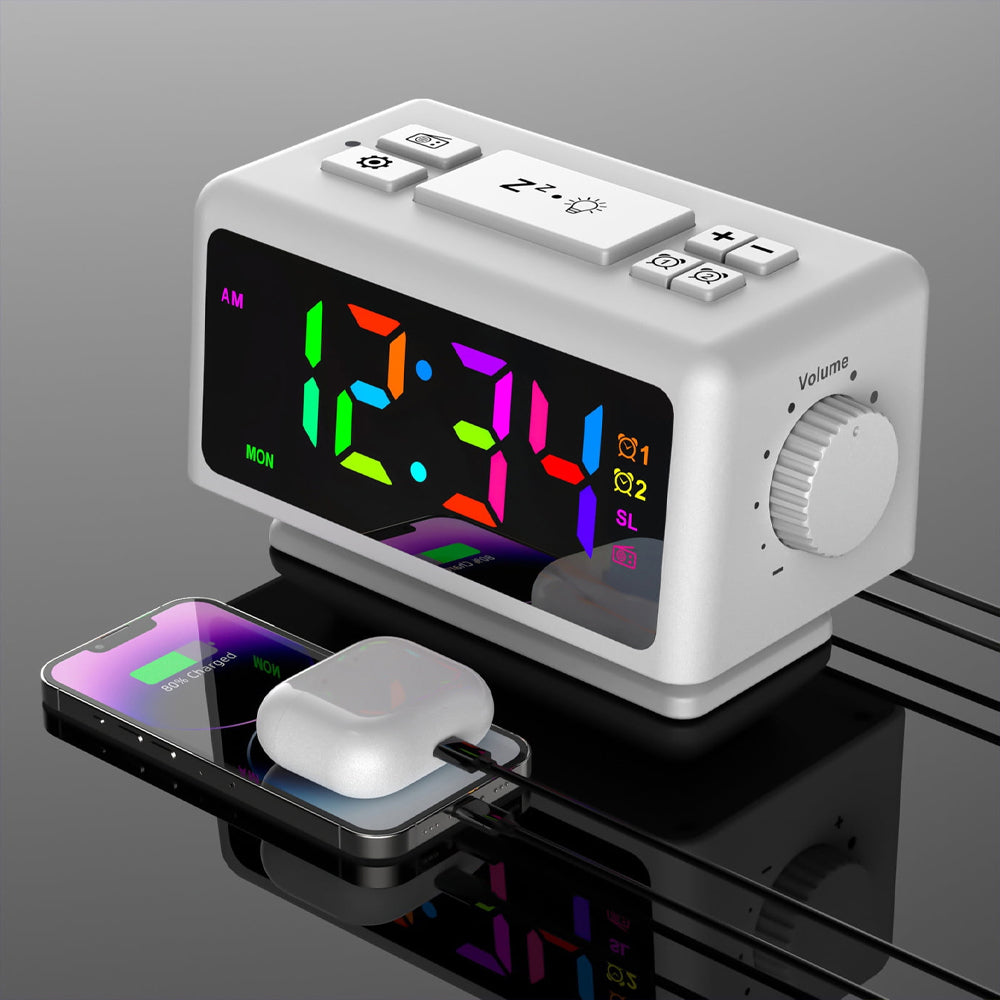 Alarm Clock with Light — Dual Alarms and FM Radio