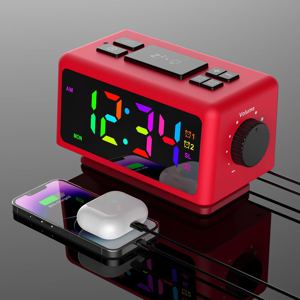 Alarm Clock with Light — Dual Alarms and FM Radio