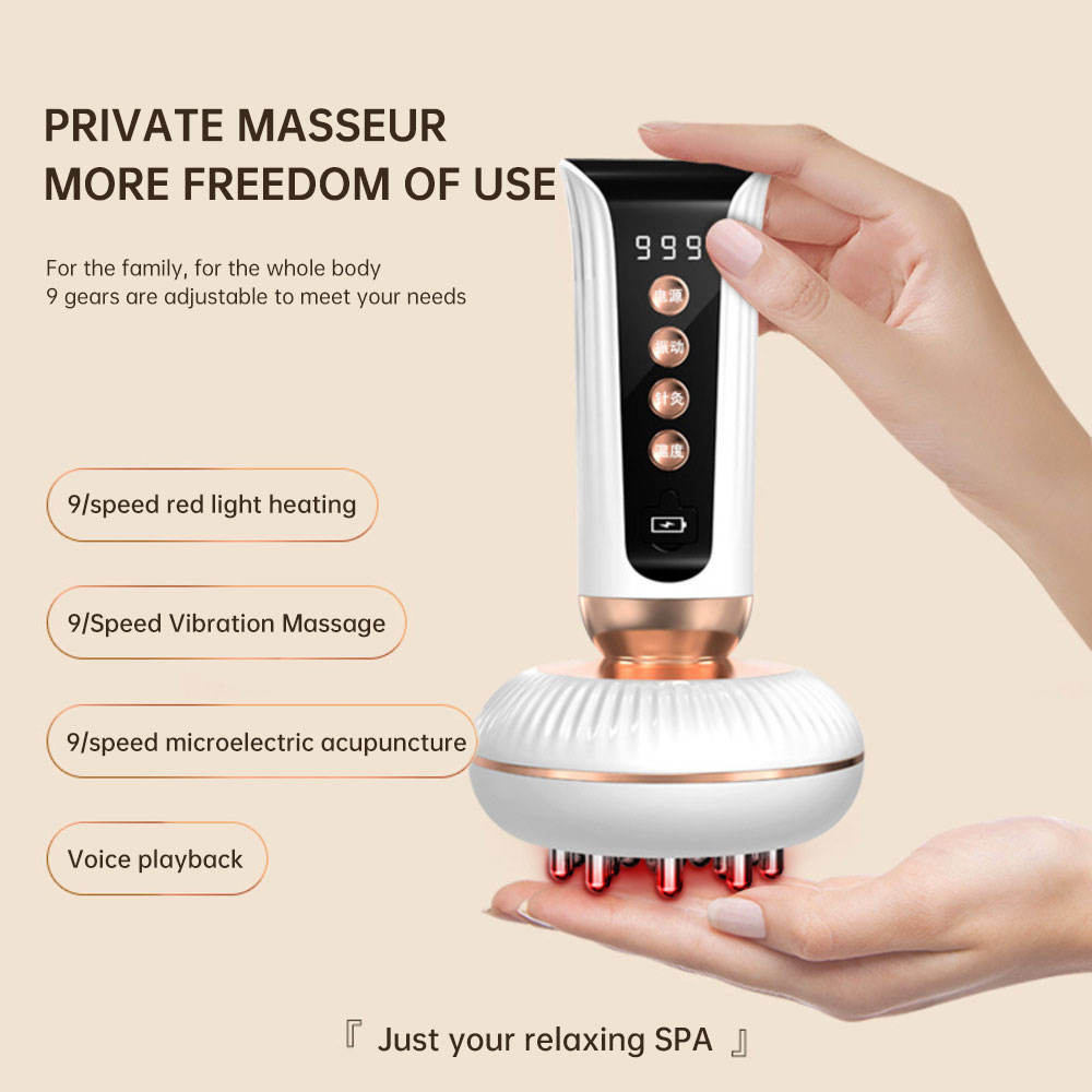 Electric Meridian Massage Brush with Heat & Vibration