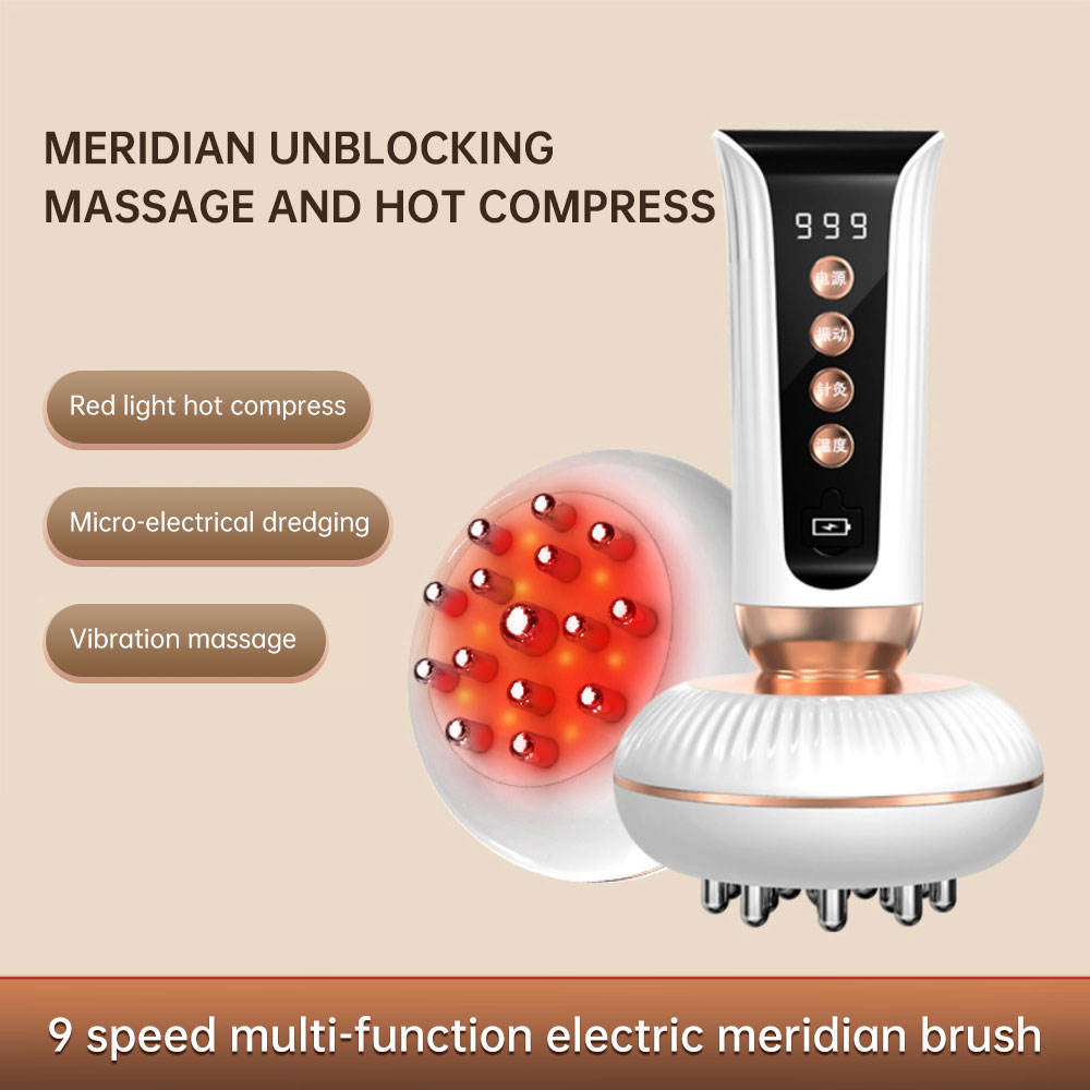 Electric Meridian Massage Brush with Heat & Vibration
