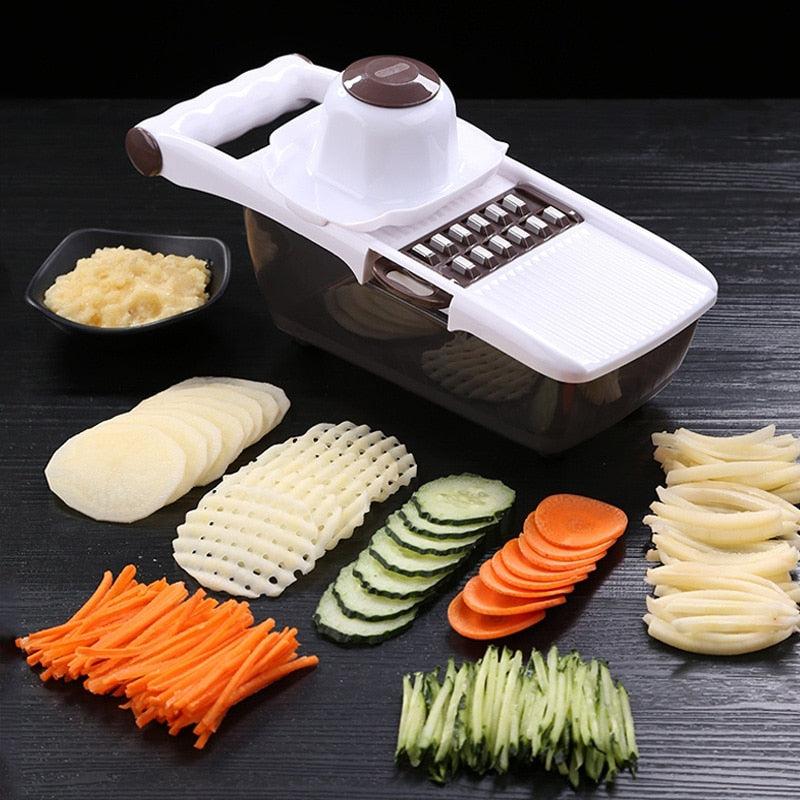 Mandoline Vegetable Slicer: Julienne, Waffle & Grate Cuts