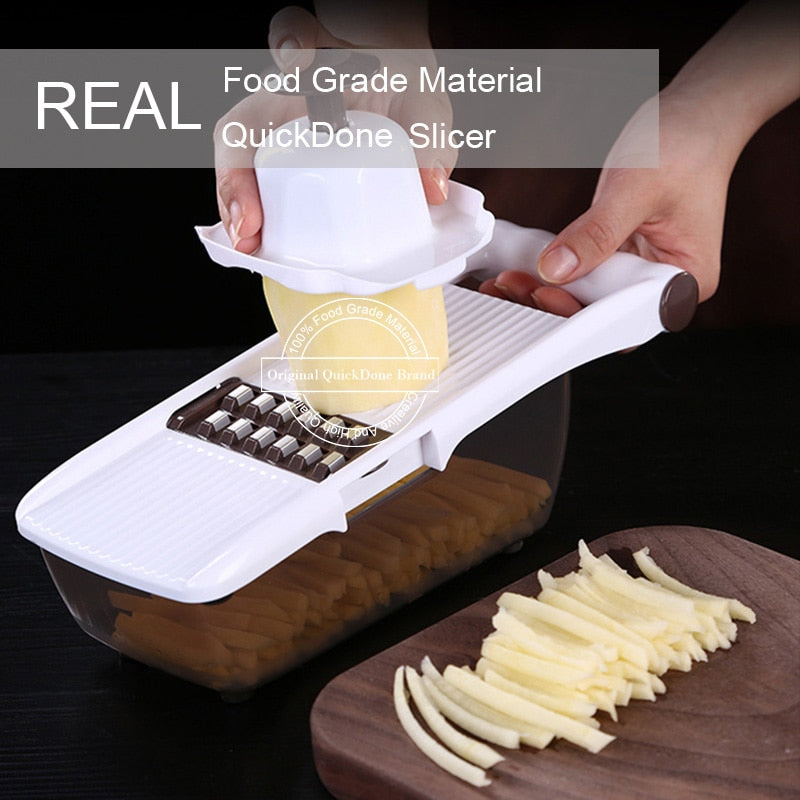 Mandoline Vegetable Slicer: Julienne, Waffle & Grate Cuts