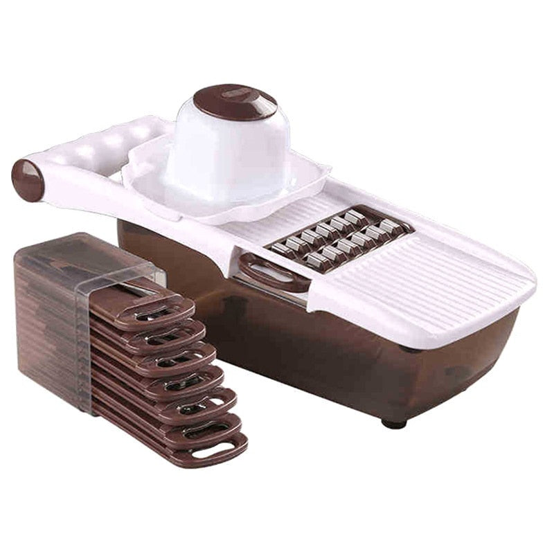 Mandoline Vegetable Slicer: Julienne, Waffle & Grate Cuts