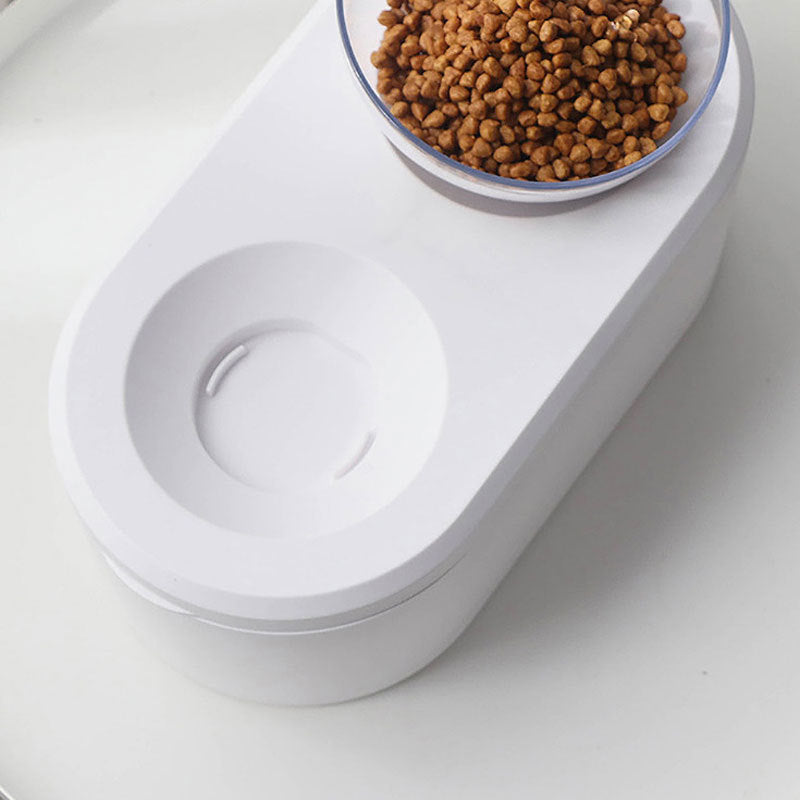Elevated Double Pet Bowl With Built-In Food Storage
