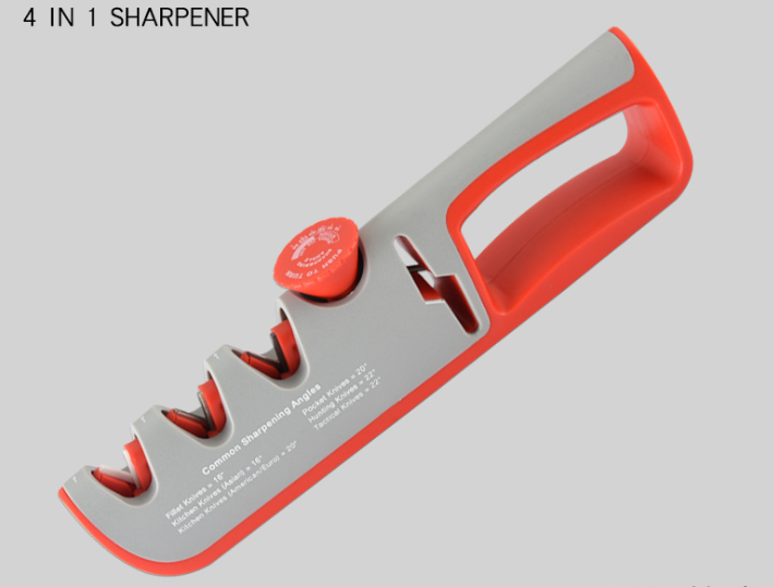 Manual Knife Sharpener with 4 Angle Slots for Home Cooks