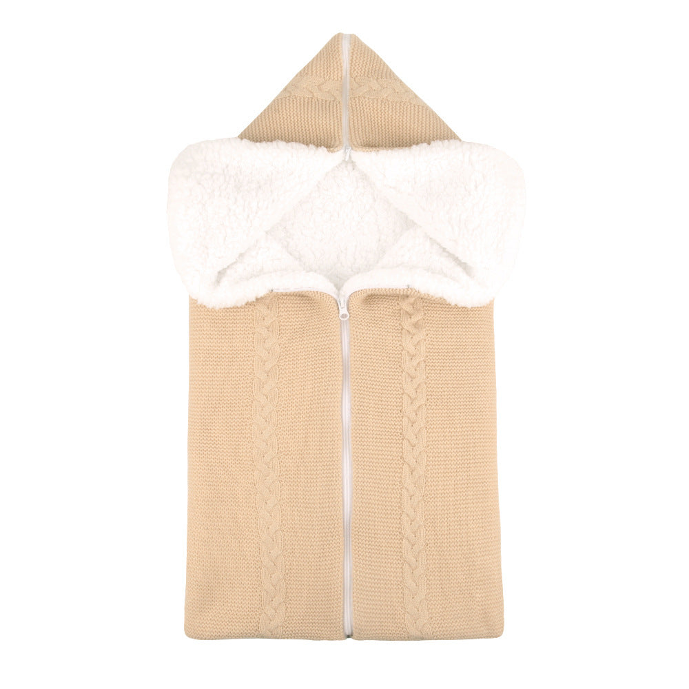Knitted Baby Stroller Sleeping Bag for Cozy Warmth