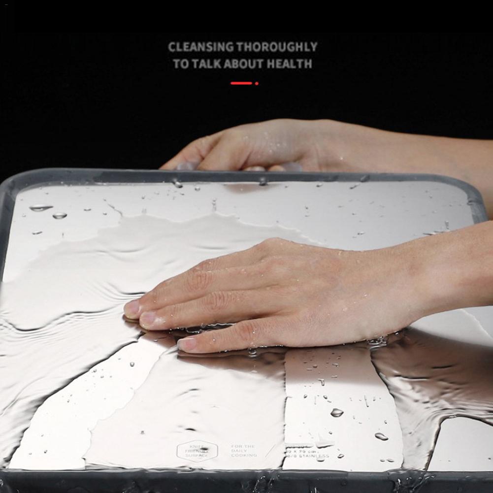Stainless Steel Cutting Board: Double-Sided, Non-Slip