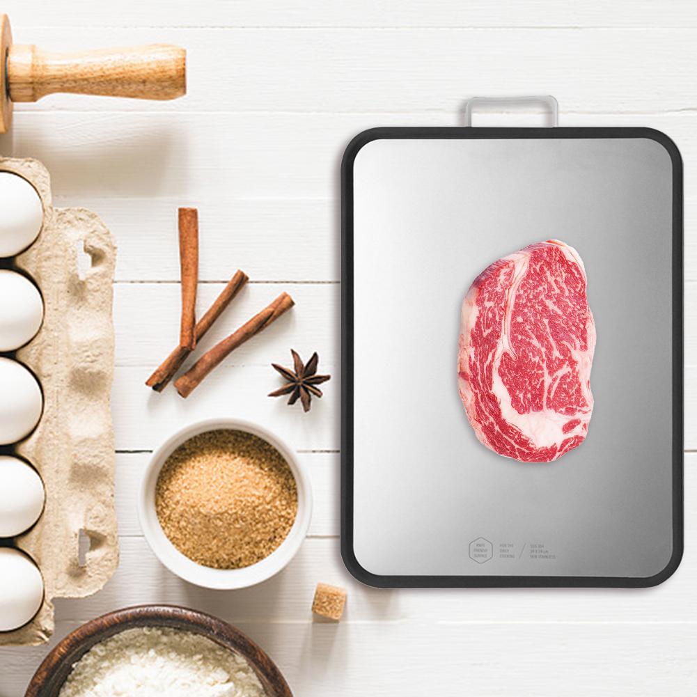 Stainless Steel Cutting Board: Double-Sided, Non-Slip