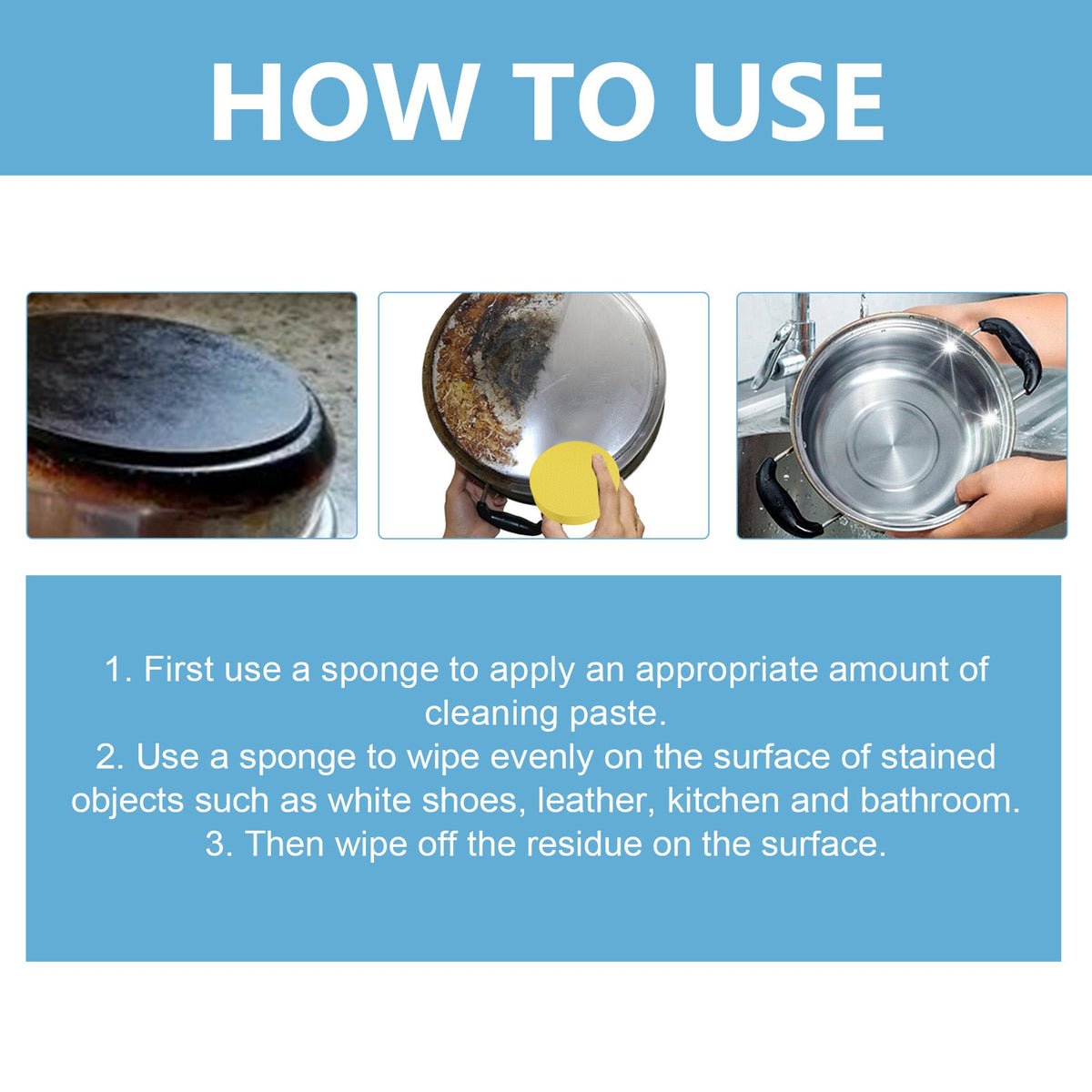 Kitchen Degreaser Cream for Stove Hoods, Pots & Shoes
